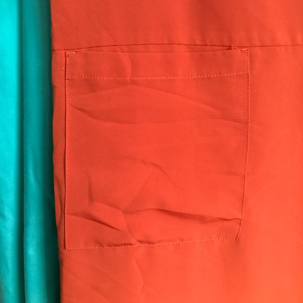 H&M burnt orange sleeveless shift dress 14 mod - Picture 5 of 9